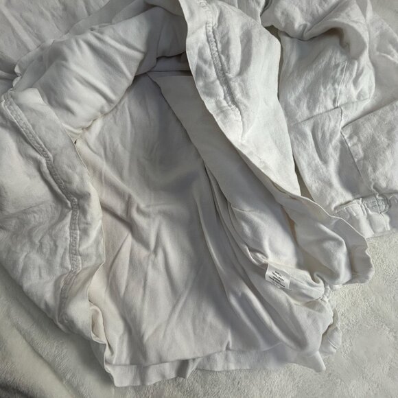 J. Jill Womens White Long Sleeve Linen Button-Front Shirt Large Pullover Casual - Picture 6 of 10